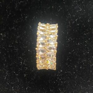 Gold Plated Over Stainless Steel Diamond Band